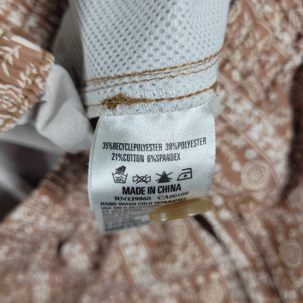 Rhythm Board Shorts Men's 36 Brown Beige Swim Trunk Beach Pool Surf Floral - Picture 7 of 8